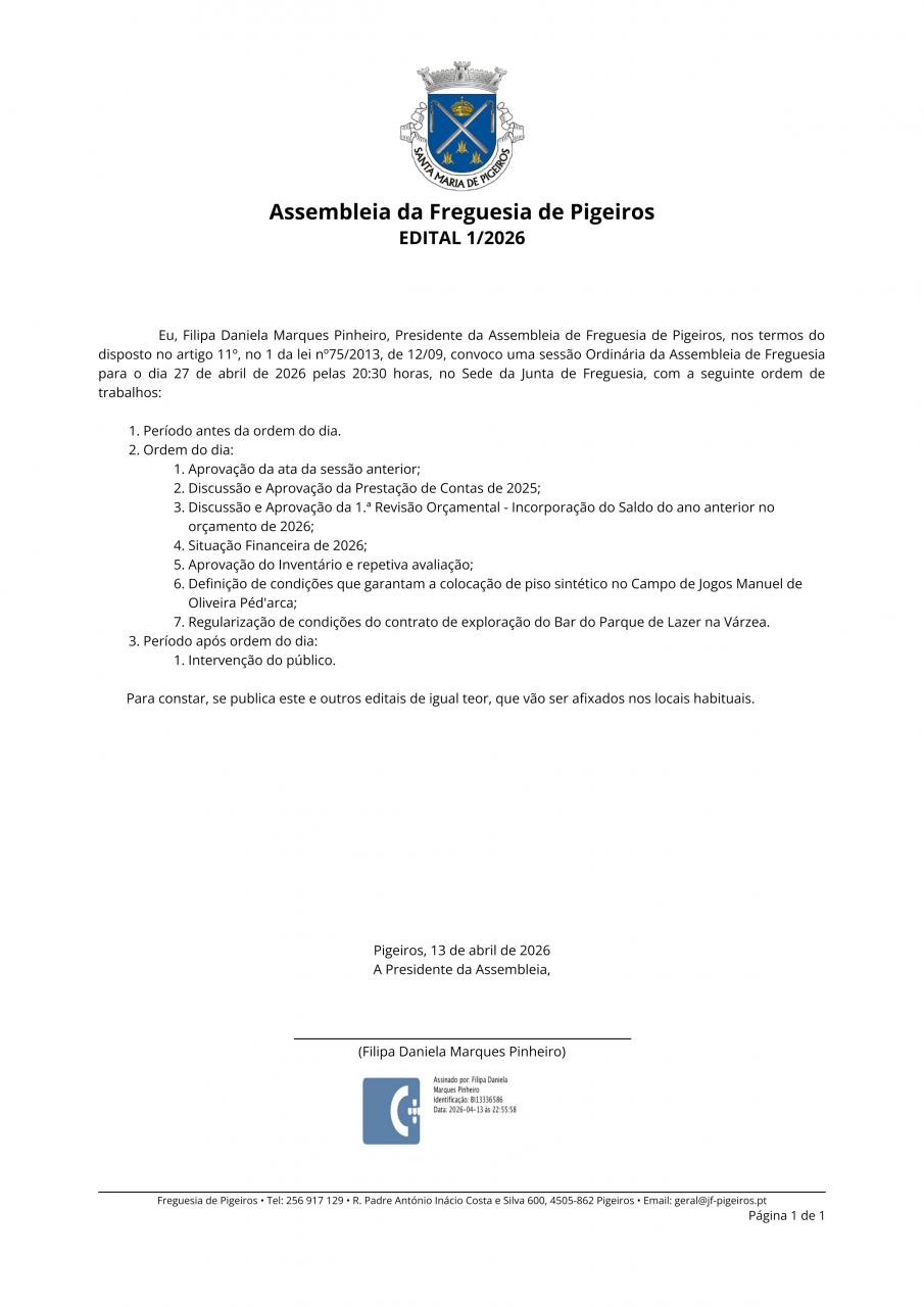 Assembleia Ordin&aacute;ria